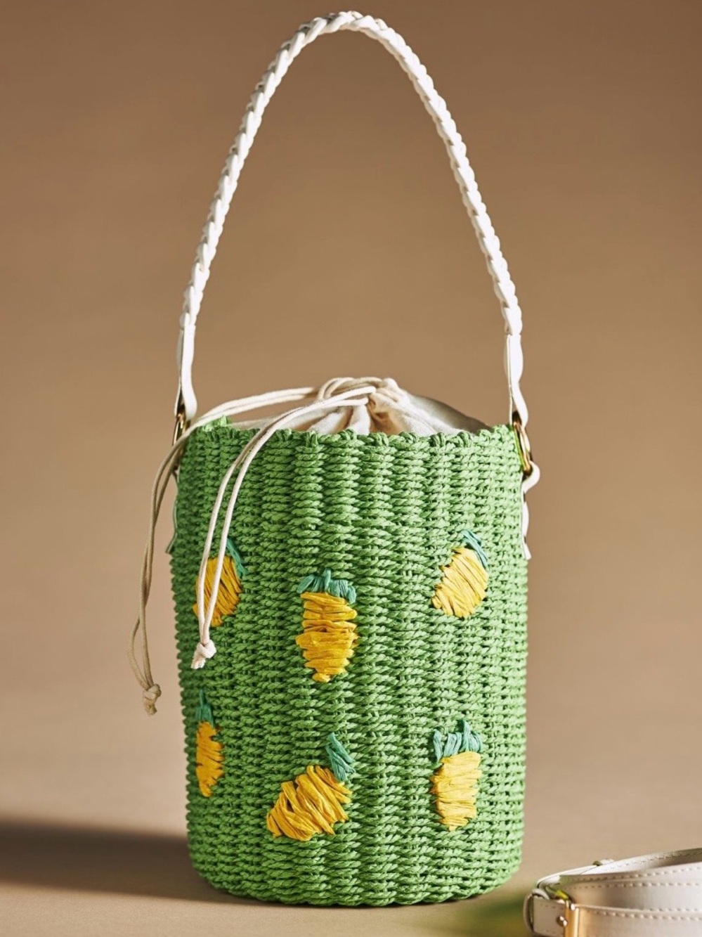 Raffia Fruit Bucket Bag